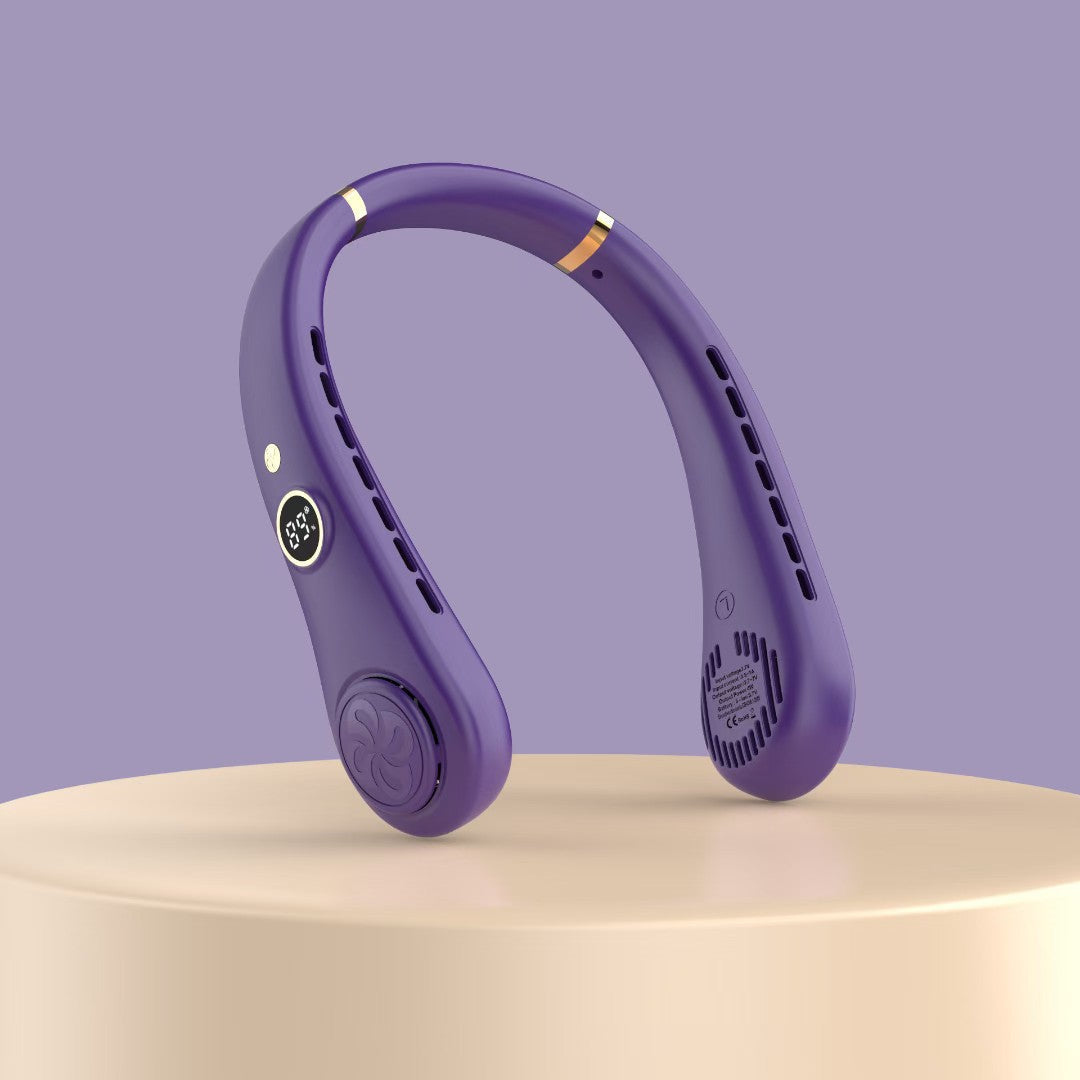 Cooling wearable bladeless neck fan with LED display and dual air outlets Kalsten