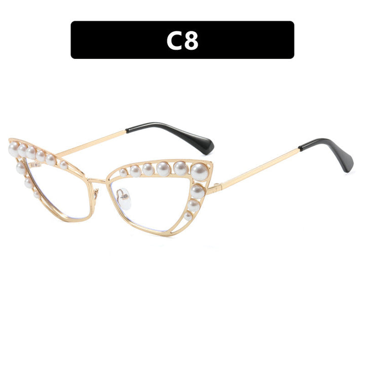 Ladies Cat-Eye Sunglasses with Exclusive Pearl Tip Frame Kalsten