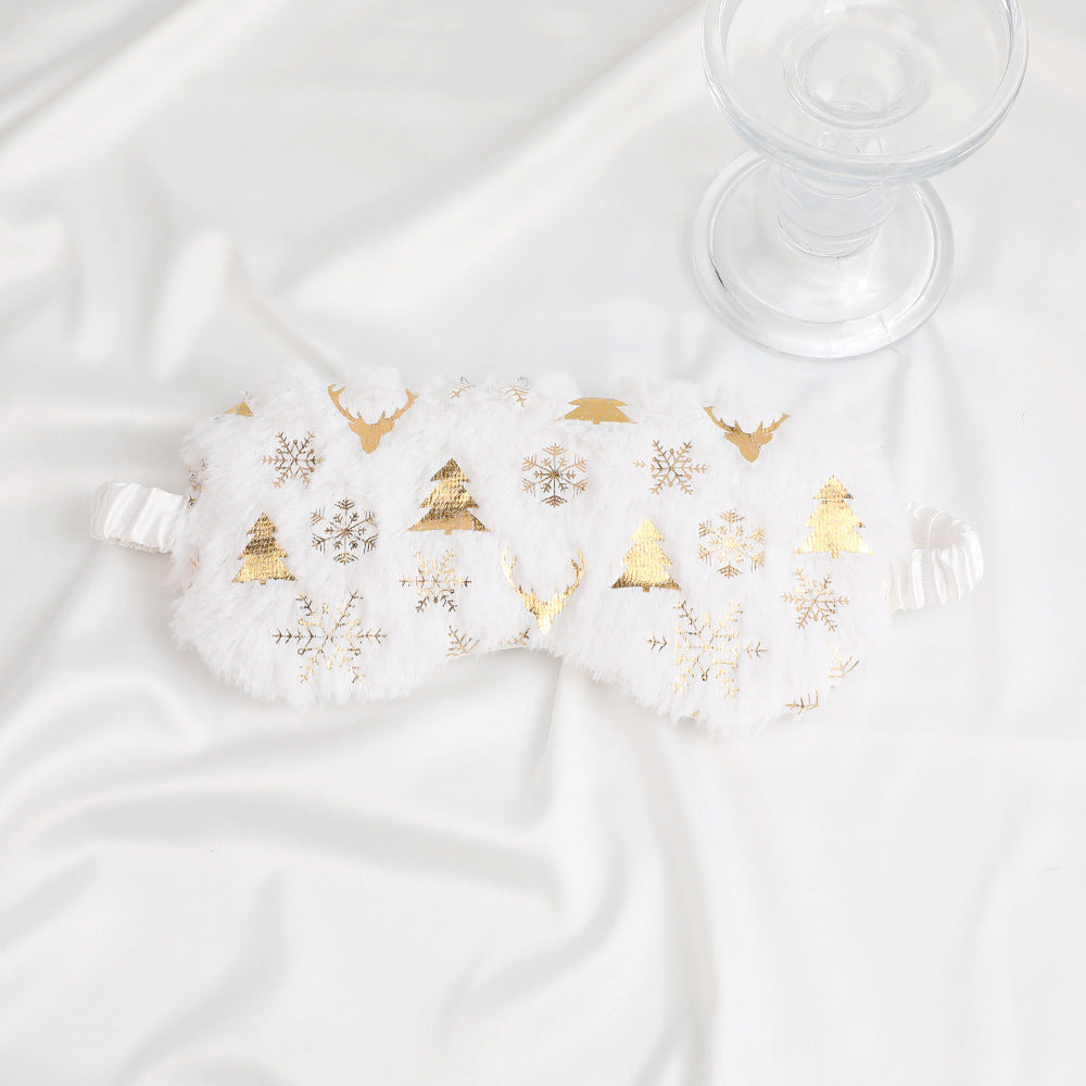 Unisex soft eye mask made of faux fur with festive motif embossing Kalsten