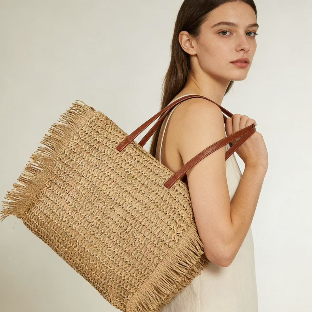 Elegant Raffia Shopping Bag Kalsten