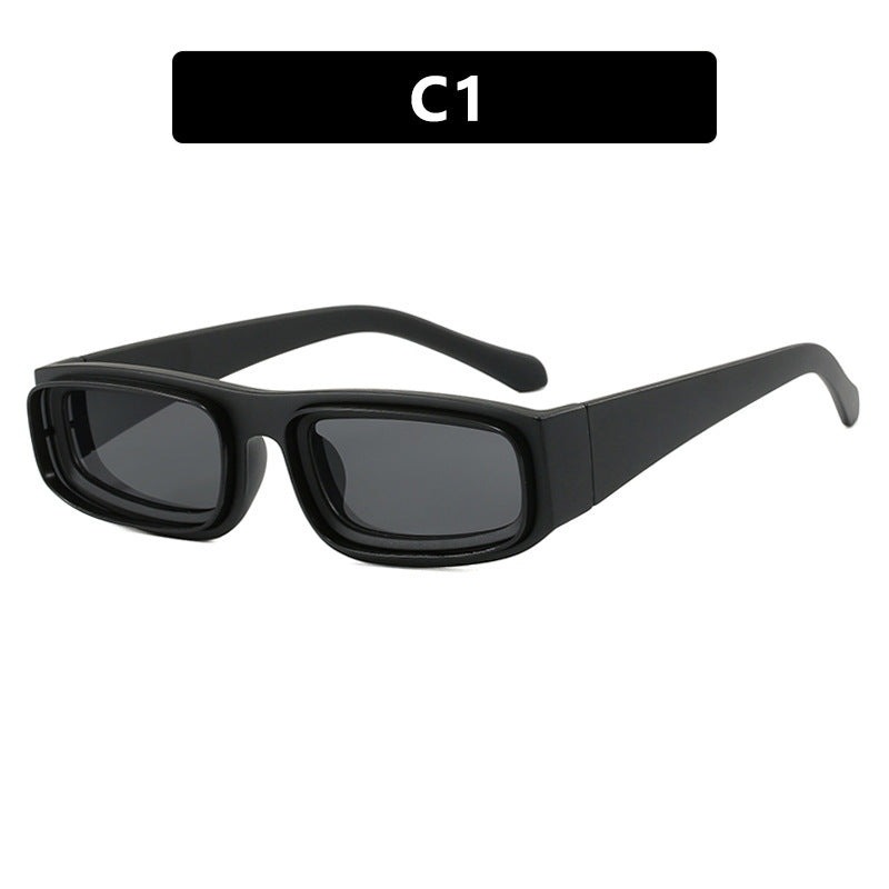 Ladies trendy rectangular sunglasses with elegant color play Kalsten