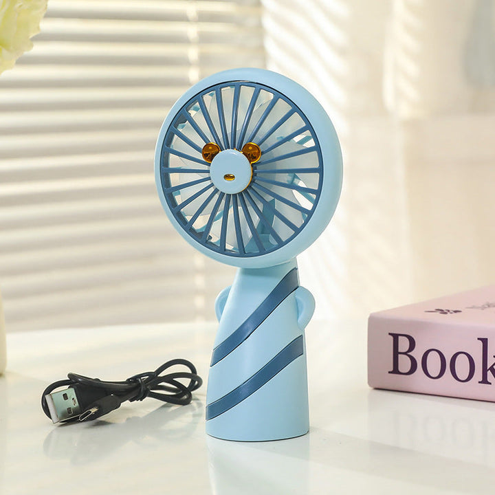 Women's Portable Handheld Fan with Ergonomic Grip and Cute Animal Design Kalsten