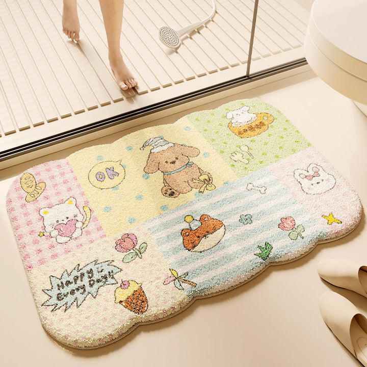 Cartoon Animal-Themed Bath Mat Kalsten