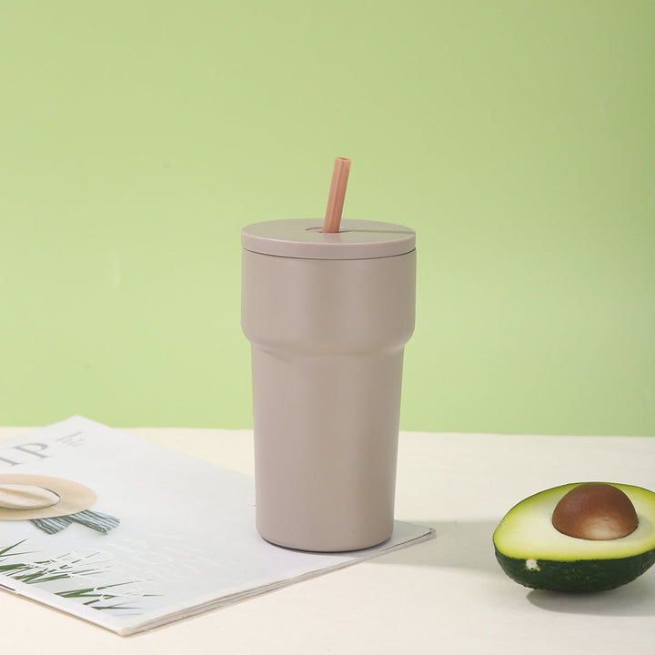 Unisex Insulated Drinking Cup with Dust Protection Lid and Straw Kalsten
