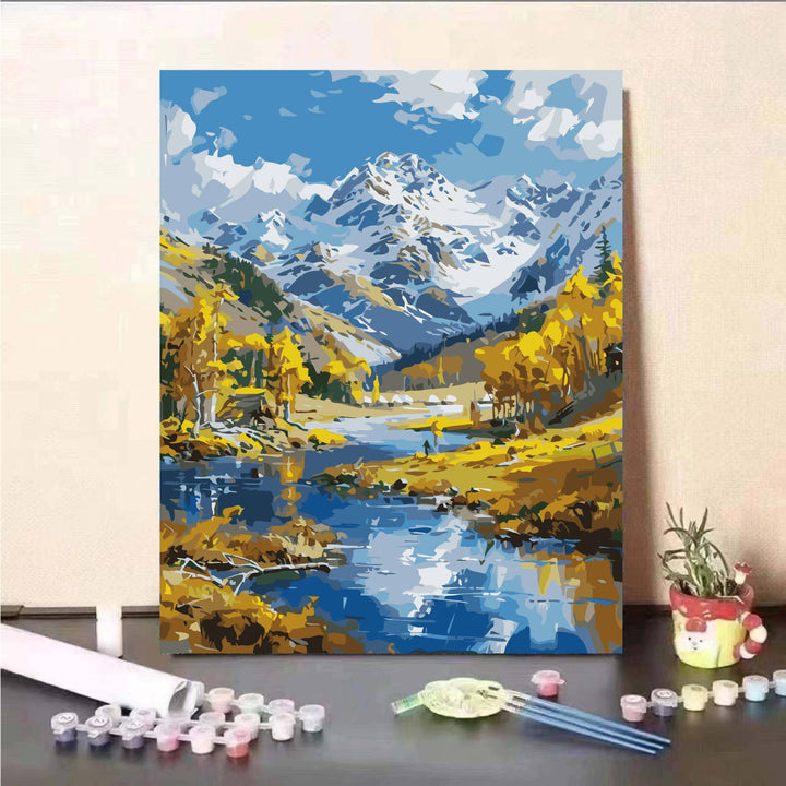 Scenic Mountain Lake Paint by Numbers Kit Kalsten