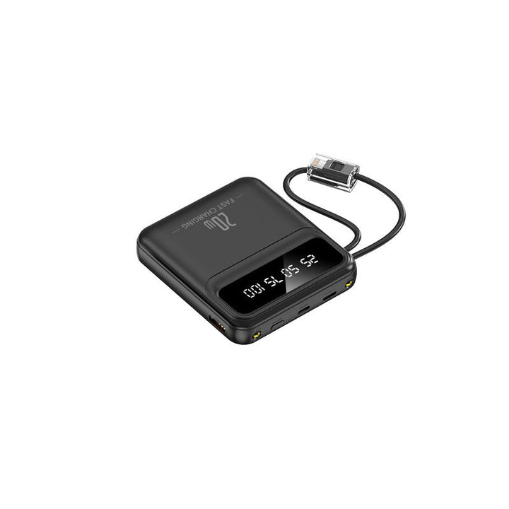 Portable power bank with integrated charging cable and digital display Kalsten