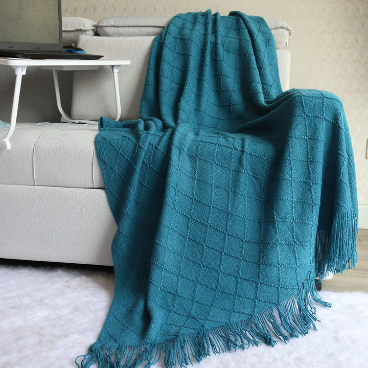 Luxurious Textured Knit Throw Blanket Kalsten