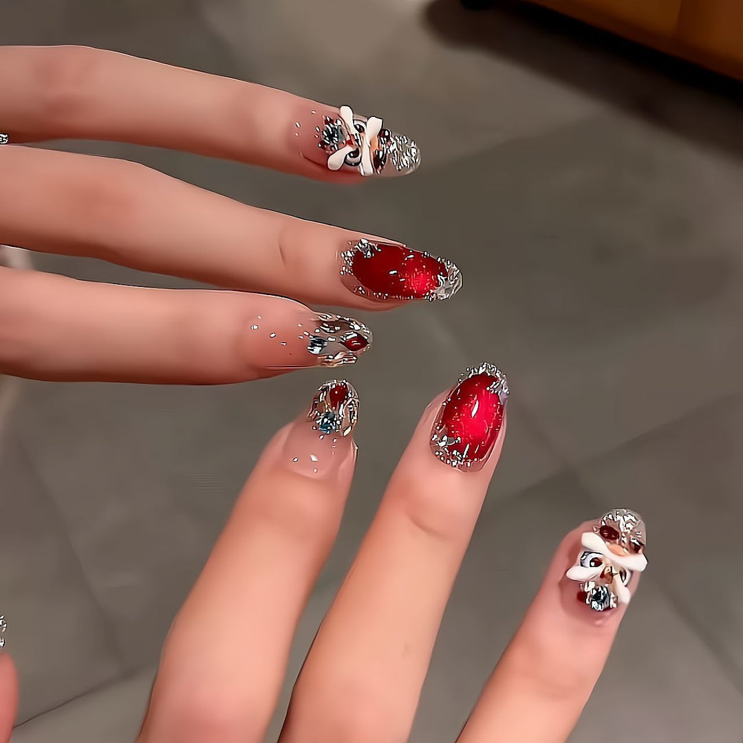 Artistic Rhinestone-Embellished Nail Extensions Kalsten