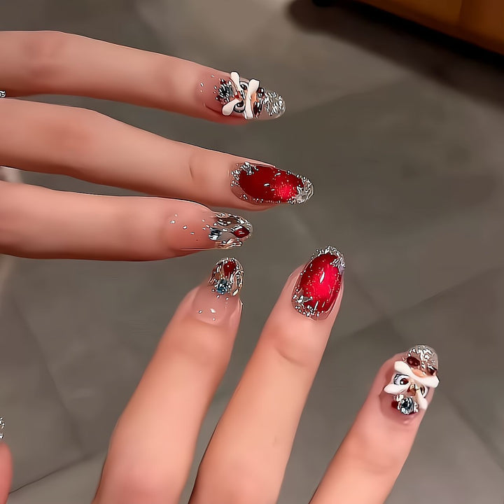 Artistic Rhinestone-Embellished Nail Extensions Kalsten