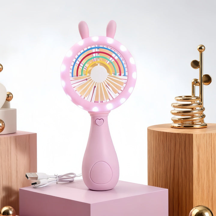 Ladies portable handheld fan with LED lighting and flexible design Kalsten