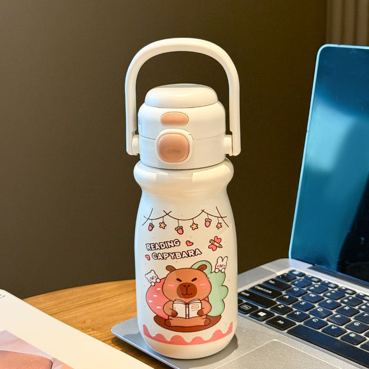 Insulated stainless steel drinking bottle with cute capybara design Kalsten