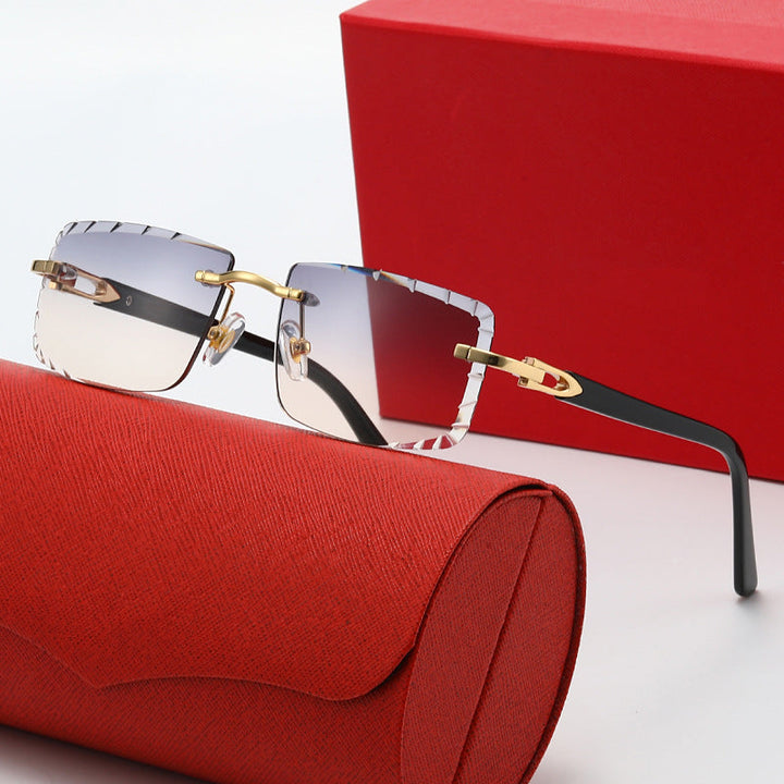 Women's fashionable square sunglasses with golden metal accent and elegant frame Kalsten