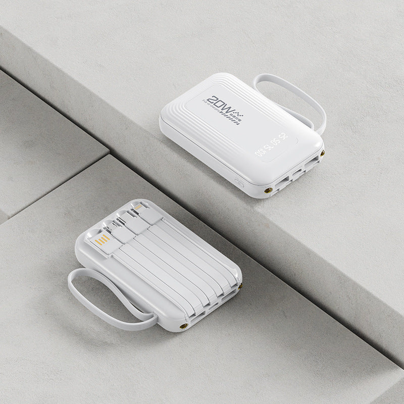 Portable power bank with integrated cable system and LED display Kalsten