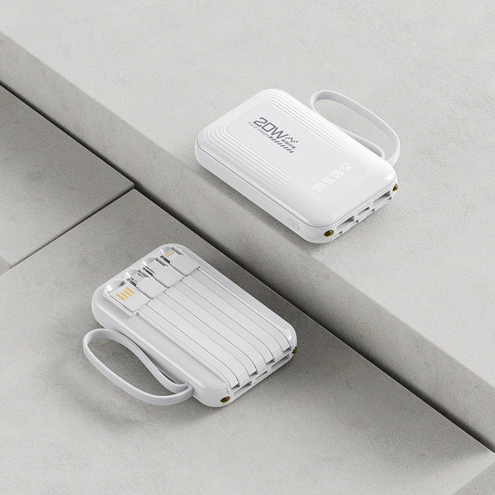 Portable power bank with integrated cable system and LED display Kalsten