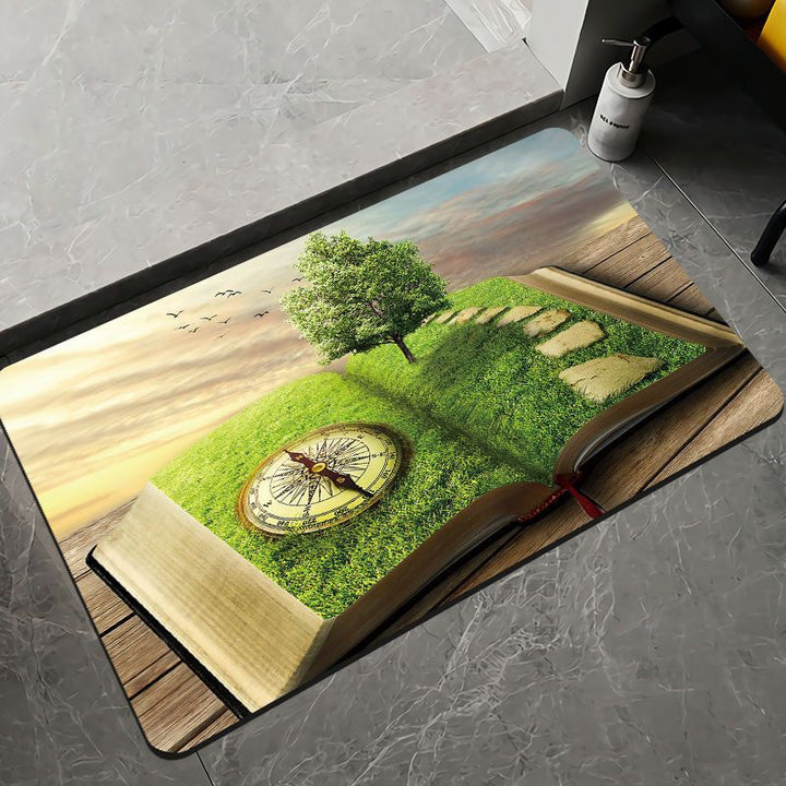 Elegant Floral Design Bath Mat Kalsten