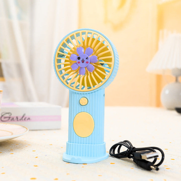 Ladies Compact Hand Fan with Flower Motif Kalsten