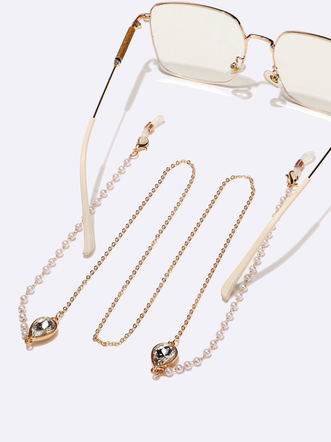 Elegant Pearl and Crystal Eyewear Chain Kalsten