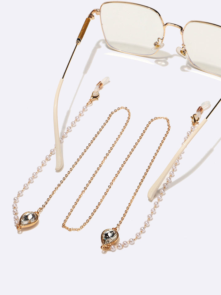 Elegant Pearl and Crystal Eyewear Chain Kalsten
