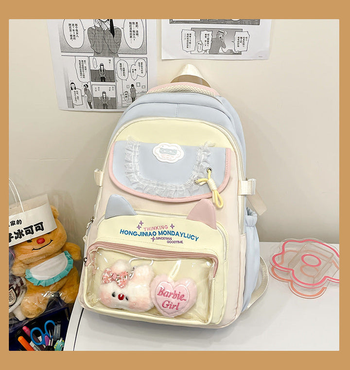 Cute Animal-Themed Transparent School Backpack