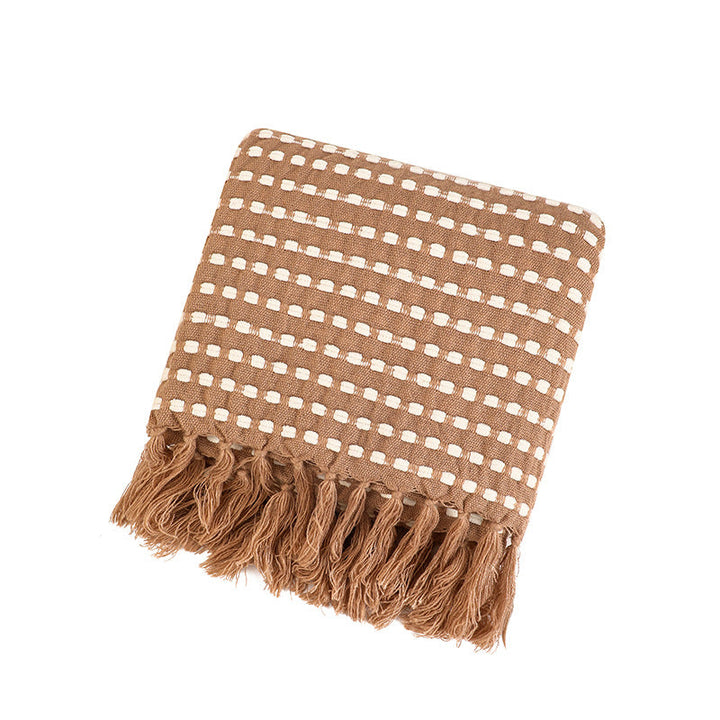 Women's Structured Throw Blanket with Fringes Kalsten