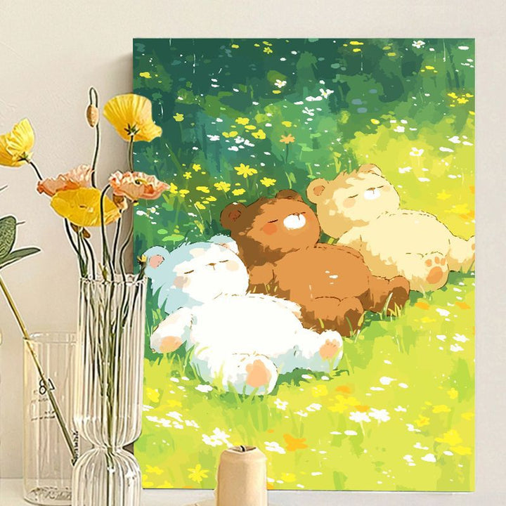 Cute Bear-Themed Art Canvas Print Kalsten