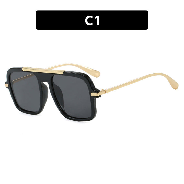 Women's square designer sunglasses with gold accents and protective UV filter Kalsten