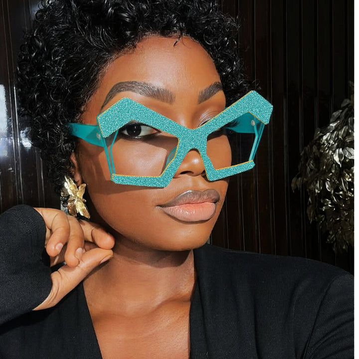 Women's Sparkling Cat-Eye Sunglasses with Extravagant Rhinestone Frame Kalsten