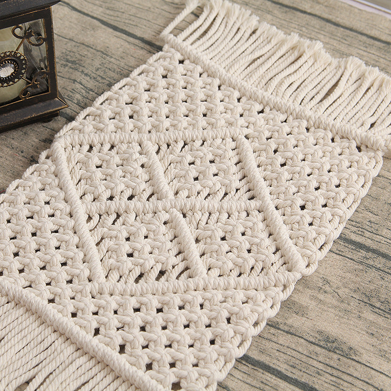 Bohemian Woven Macrame Table Runner Acalora