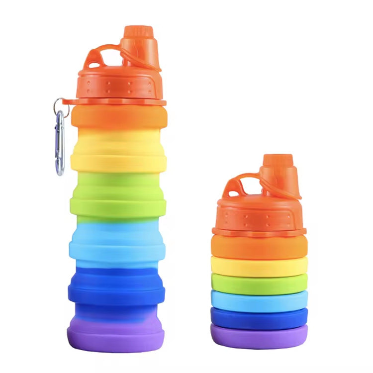 Unisex collapsible silicone drinking bottle with practical carabiner Kalsten