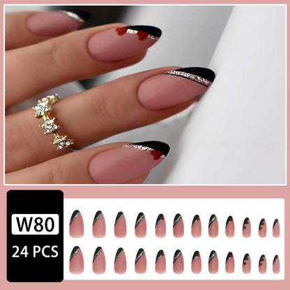 Artificial Nail Set with Glamorous Marbled Design Acalora
