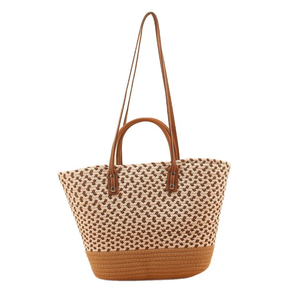 Elegant and Spacious Beach Bag with Woven Design Kalsten