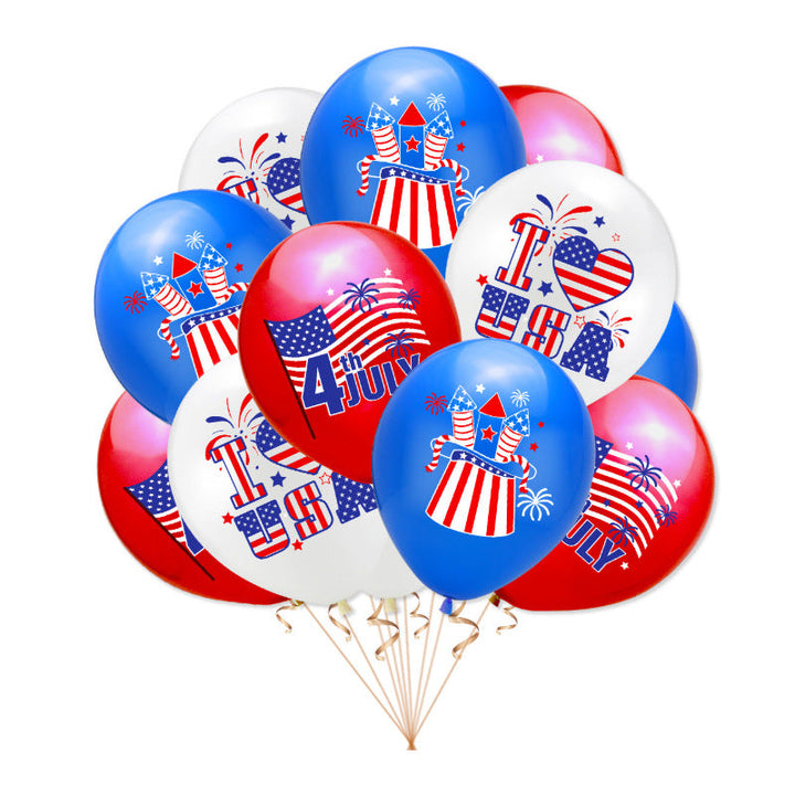 Unisex latex balloon printed with patriotic USA heart and lettering design Kalsten