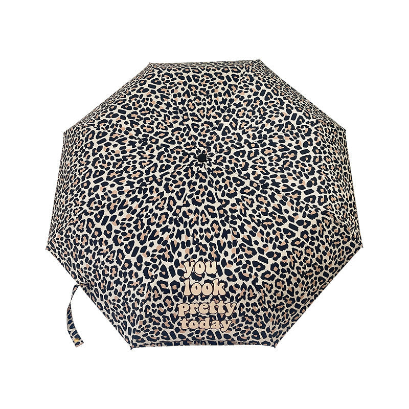 Women's Foldable Umbrella with Dynamic Leopard Pattern Kalsten