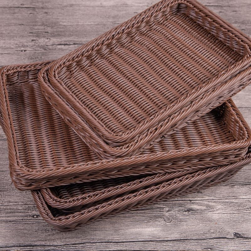 Unisex Rectangular Rattan Serving Basket Kalsten