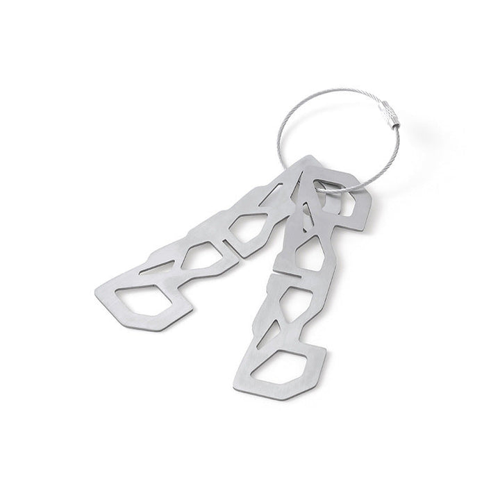 stainless steel flat key multi-tool organizer with braided cable loop Kalsten