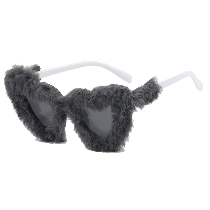 Women Paw Sunglasses with Luxurious Fur Trim Kalsten