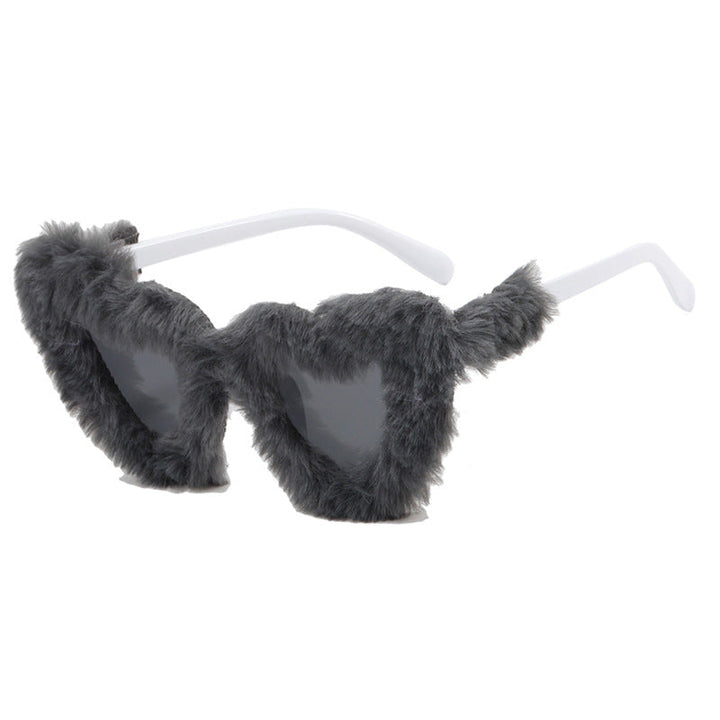 Women Paw Sunglasses with Luxurious Fur Trim Kalsten