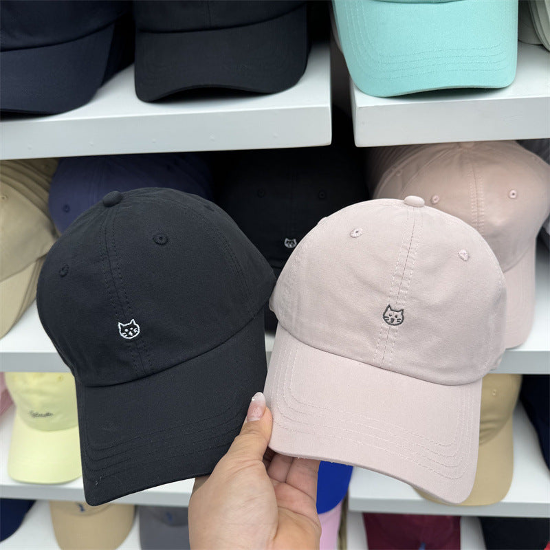 Women's Cat-Embroidered Cotton Baseball Cap Kalsten