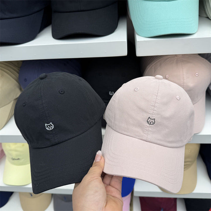 Women's Cat-Embroidered Cotton Baseball Cap Kalsten