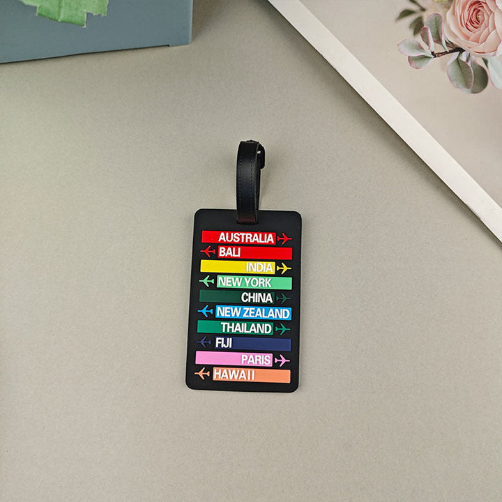 Unisex luggage tag with international travel destinations Kalsten