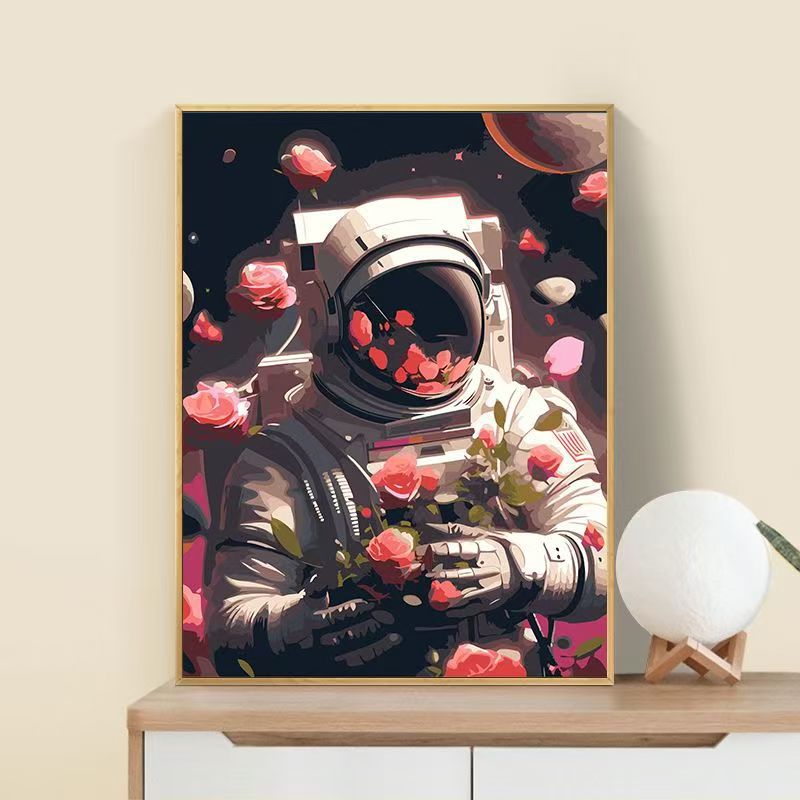 Astronaut Flower Art Print Kalsten