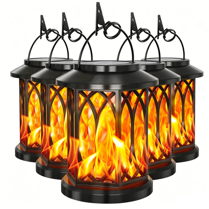 Decorative Solar Hanging Lantern With Metal Lattice Panels Kalsten