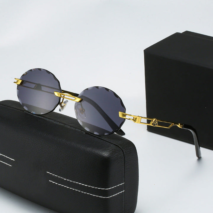 Ladies round sunglasses with unique wave design and high-quality metal frame Kalsten