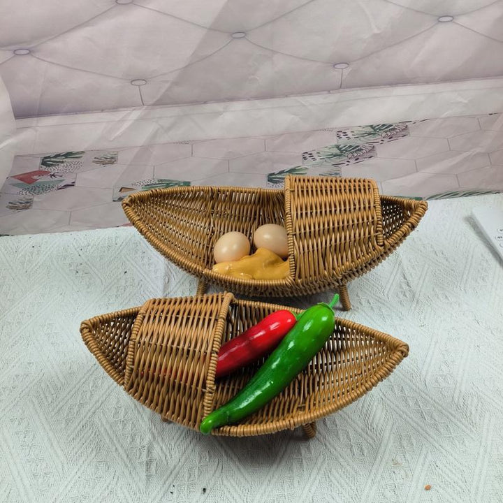 Decorative Woven Boat-Shaped Basket Kalsten