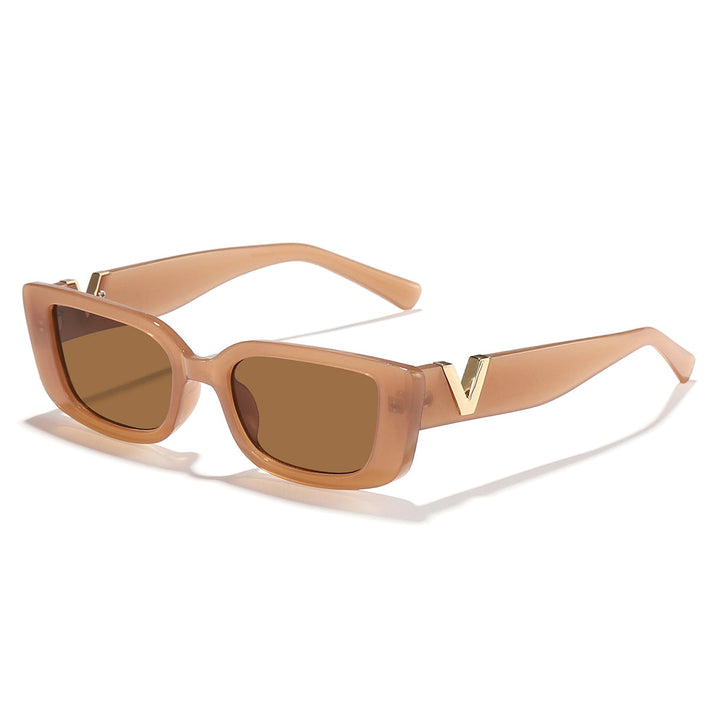 Ladies fashionable square sunglasses with golden accents Kalsten