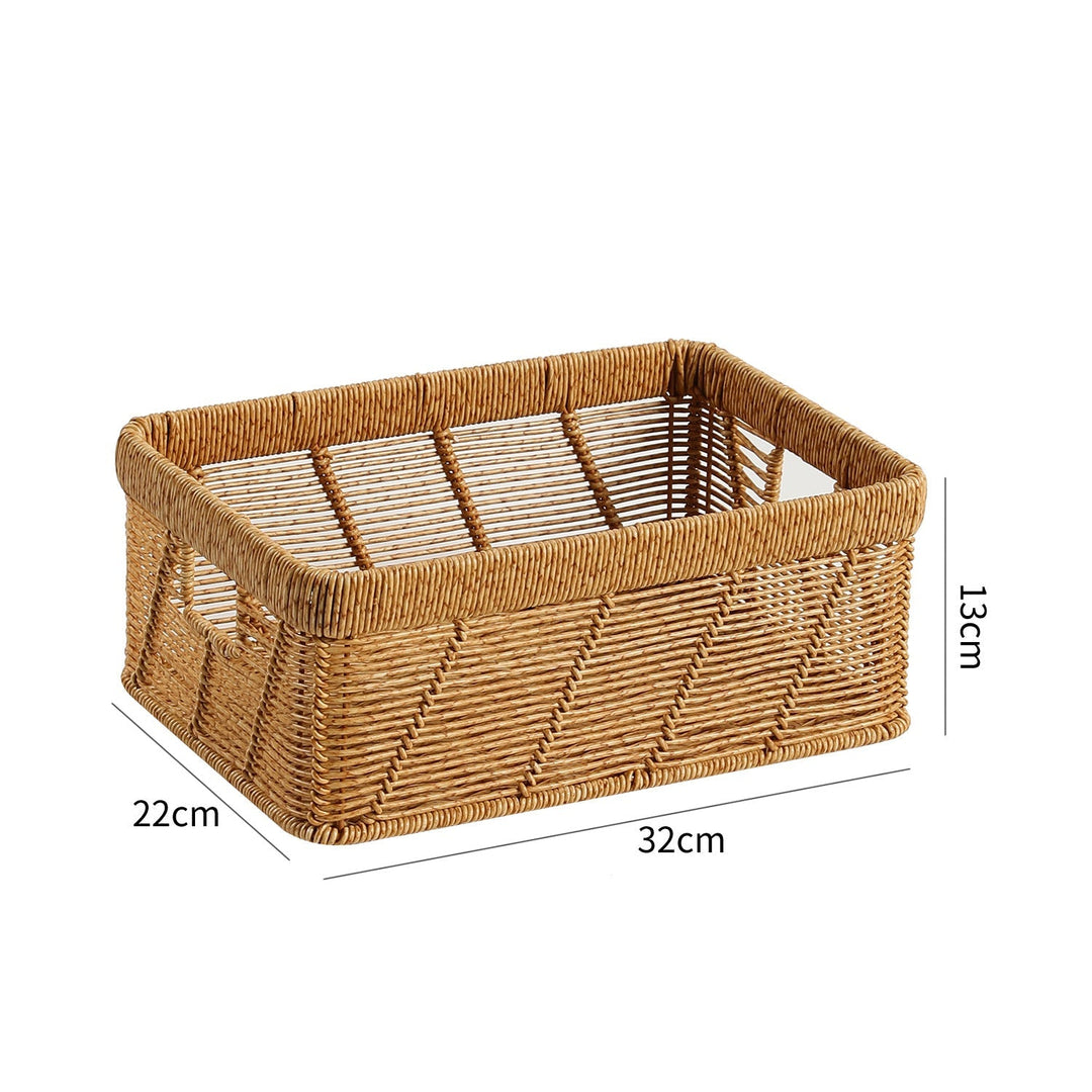 Decorative Handwoven Storage Basket with Cutout Handles Kalsten