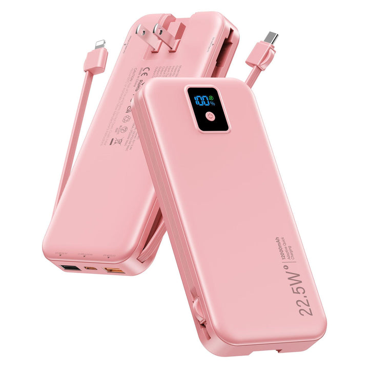 Power bank with digital LCD display and integrated charger Kalsten