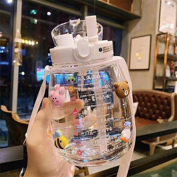 Women Glass Drinking Bottle with Secure Lid Kalsten