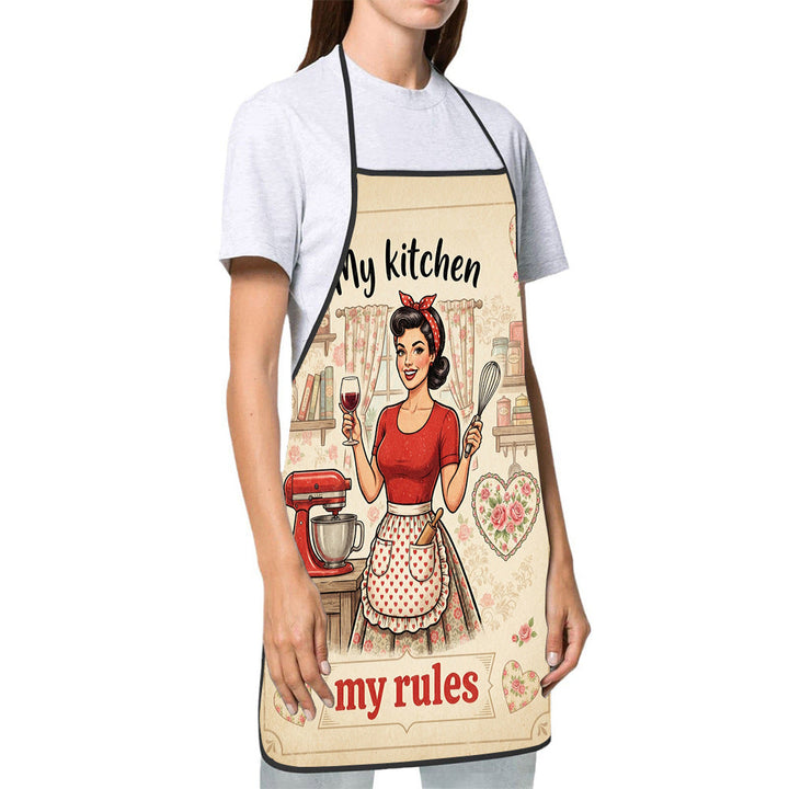 Dog Lover Full-Coverage Kitchen Apron With Adjustable Neck Strap And Waterproof Polyester Shell