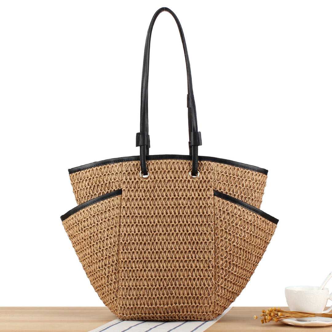 Tote bag with sophisticated compartment design and durable leather handles Kalsten